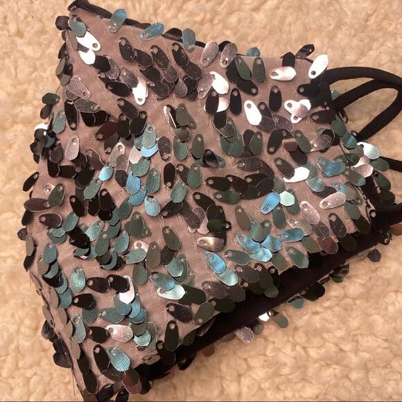 Purple and Silver Sequin Masks Lot of 2. - Picture 4 of 8